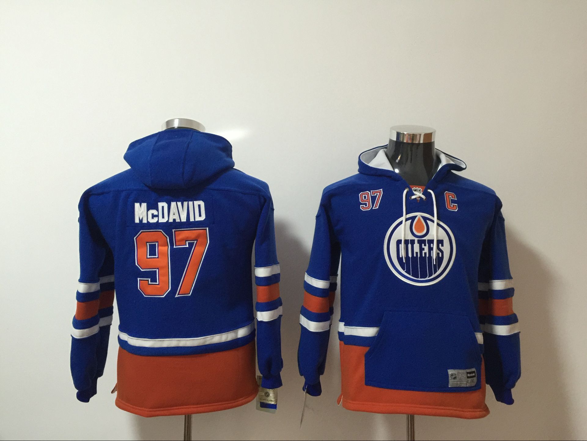 Youth 2017 NHL Edmonton Oilers #97 Connor McDavid blue Hoodie->->Youth Jersey